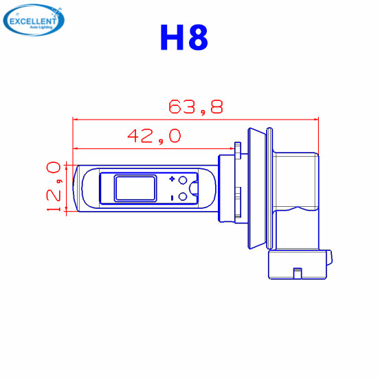 H8 24W COB with Plating Fog Lamp(no polarity)