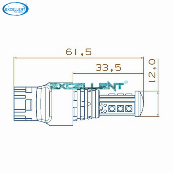 T20/S25 9W with Plating(no polarity)