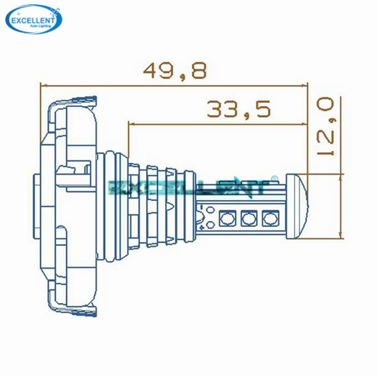 PSX24W/H16/5202 9W with Plating LED Bulb(no polarity)