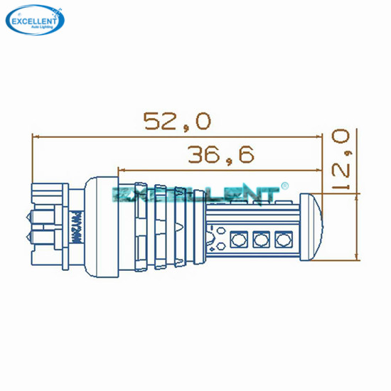 PWY24W 9W with Plating LED Bulb(no polarity)