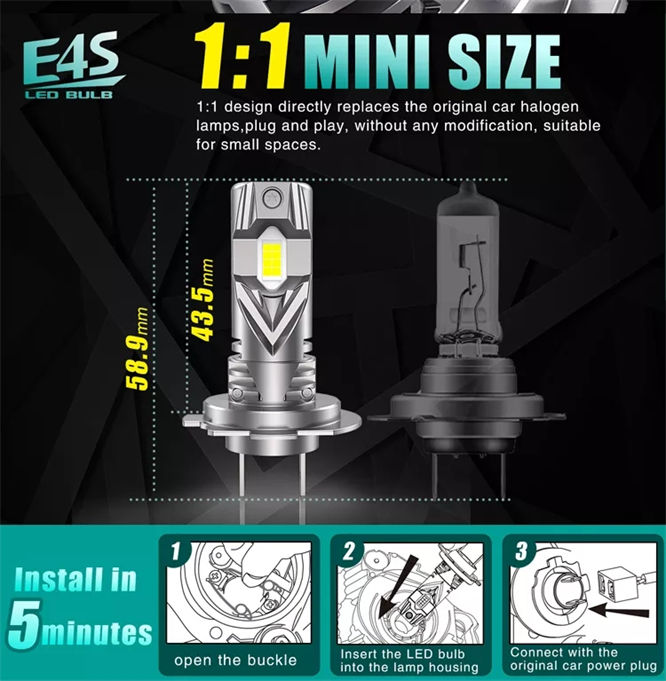 E4S 40W H7 H4 LED Headlight H8 HB3 9005 HB4 9006 H11 9004 9007 H13 9012 10000lm Philips Ultinon Pro H7 LED Headlamp