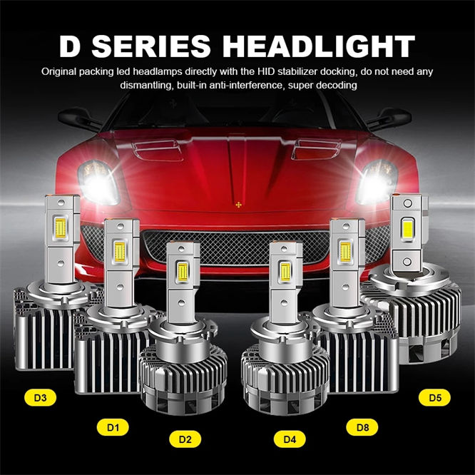 D3s Led Headlights D1s D2s D4s D5s D8s 180w Xenon Lights Turbo Led 30800lm  Two-sided Csp Chip Canbus 6000k Plug&play D1r D2r D3r