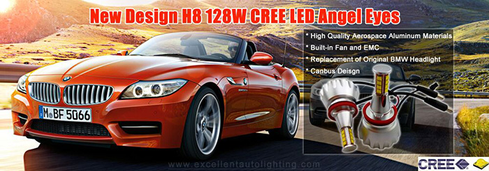 New Design H8 BMW 128W CREE LED Angel Eyes